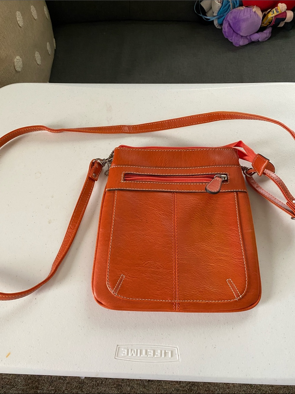 Bellerose Orange Leather Crossbody Bag